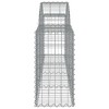 vidaXL Galvanized Iron Arched Gabion Basket, Decorative and Sound-Insulating Garden Barrier with Durable Construction and Wide Application, Silver - 4 of 4