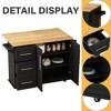 Kitchen Island on Wheels, Kitchen Island Cart w/Lockable Casters, 3 Large Drawers, 2-Door Cabinet, Towel Handle, Adjustable Shelves & Spacious Top - 3 of 4