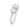 Ross-Simons 4.00 ct. t.w. CZ 3-Stone Ring in 14kt White Gold - 3 of 4