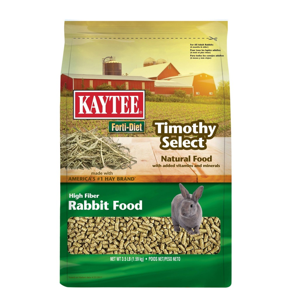 KAYTEE Forti-Diet Timothy Select Rabbit Food - 3.5lbs (best by date 2/20/2025)