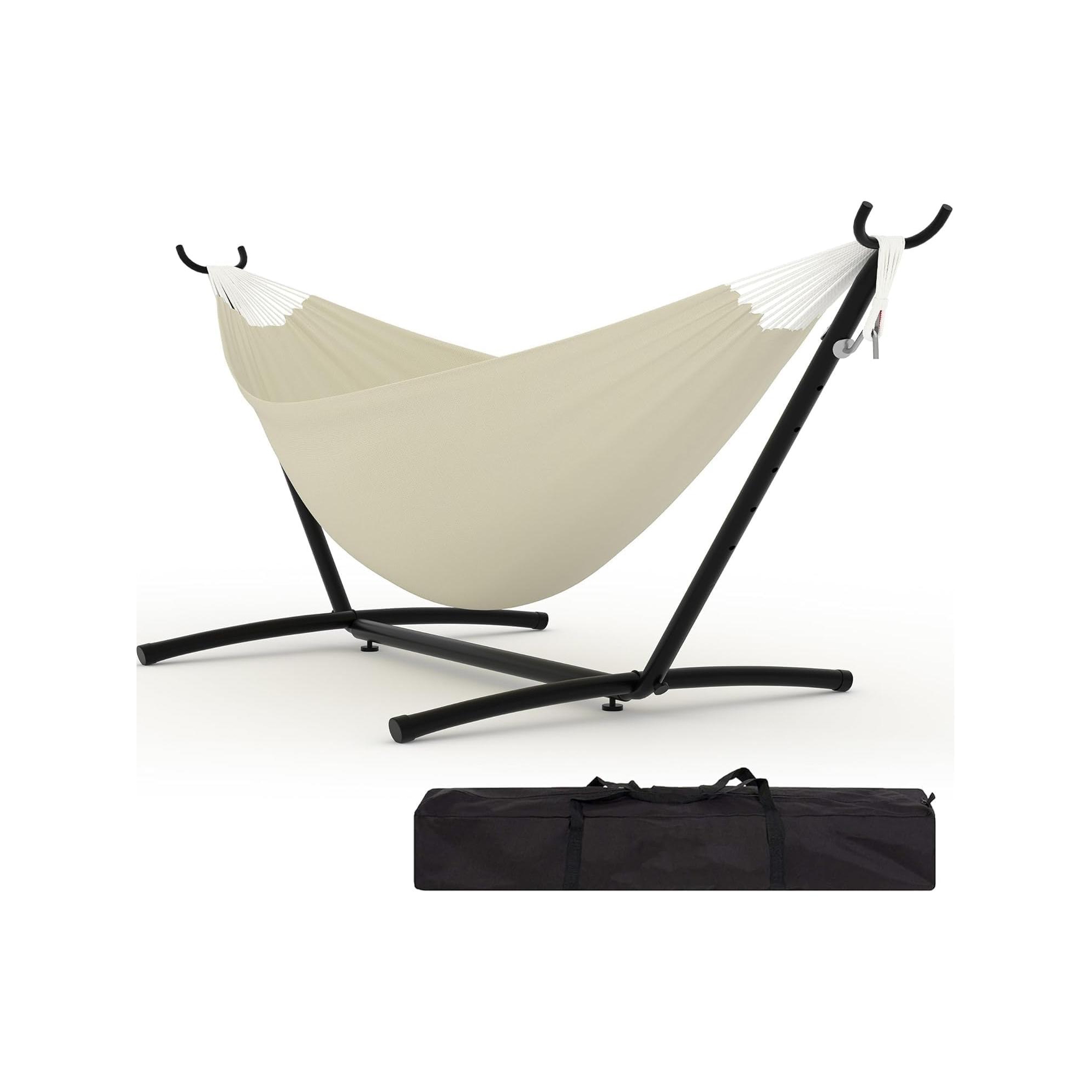 Double Hammock, Heavy Duty Portable, 500 lb Weight Capacity, Perfect for Both Indoors and Outdoors, 2 Person Hammock with Carrying Bag
