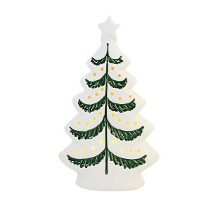 Christmas 9.0" Cream Holiday Lit Tree Green Boughs Star Ganz  -  Decorative Sculptures - 1 of 3