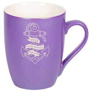 100 North Nautical 10 Ounce Passion Purple Metallic Finish, Comfortably Fits Your Hands, New Bone China Coffee Tea Cup Mug, Hope As An Anchor - 1 of 1