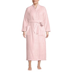 Lands' End Women's Cozy Plush Long Wrap Robe - 1 of 3