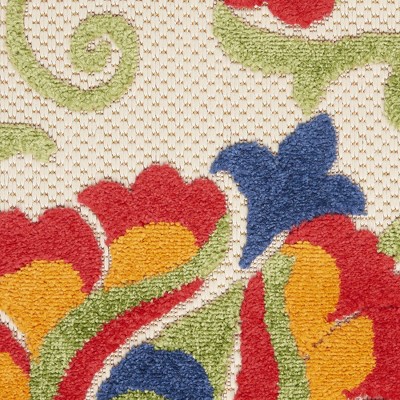Multicolor Floral Synthetic Runner Rug, 2' x 6'