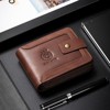 Genuine Leather Zipper Wallet for Men RFID Blocking Large Capacity Vintage Wallet - 3 of 4