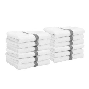 Arkwright Power Gym Hand Towels (12 Pack), Ringspun Cotton, 16x27 in., Striped Color Options - 1 of 4