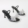 Berness Women's Fonda Clear Heeled Sandals with Rhinestone Bow - 2 of 4