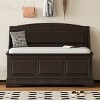 Shoe Storage Bench with Cushion,Retro Entryway Bench with Hidden Storage,Hallway Chest with Soft Close Lid-Maison Boucle - 3 of 4