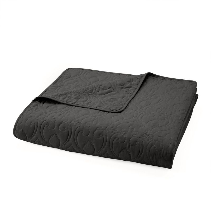 Quilted Coverlet and Shams Set Damask Square Herringbone Pattern - Becky Cameron, 4 of 11