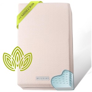 Modera Organic Cotton Dual-Sided Mini Crib Baby Mattress 38x24x3 Premium Memory Foam 2-Stage CertiPUR Firm Support for Infant Cooling Gel for Toddler - 1 of 4