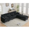 GDFStudio Nyven 121.5" Modern 6-Seater Chenille Upholstered Sectional Sofa with 2 Movable Ottomans - 2 of 4
