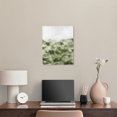 Foggy Rainforest Green Watercolor Canvas Art, 16" x 20"