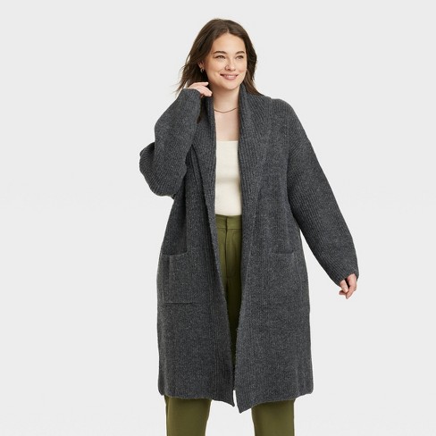 Women's Long Layering Duster Cardigan - A New Day™ Black Xs : Target