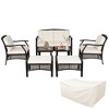 Costway 7PCS Patio Rattan Furniture Set Cushioned Sofas Loveseat Yard W/Waterproof Cover - 2 of 4