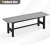 Tangkula Outdoor HDPE Bench w/ Metal Frame 47" x 14" x 16" for Yard Garden - 2 of 4