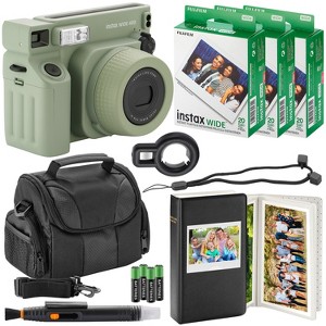 Fujifilm Instax Wide 400 Instant Camera + Camera Case + 4 AA Batteries + Photo Album, Cleaning Pen + 60 Photo Prints - 1 of 4