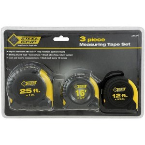 Steel Grip 25 ft. L X 1 in. W Tape Measure Set 3 pk - 1 of 1