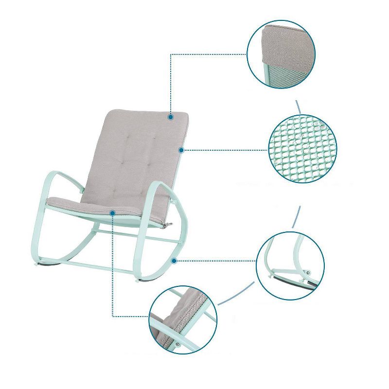 Outdoor Rocking Chair - Green - Captiva Designs, 3 of 7