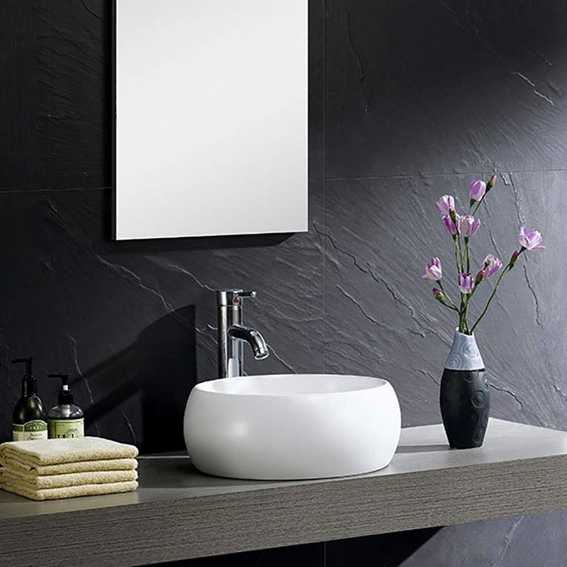 Fine Fixtures Round Vessel Bathroom Sink Vitreous China, 2 of 9