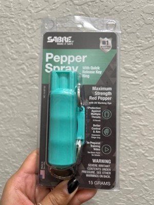 SABRE Pepper Spray with Glow In The Dark Case, Quick Release Key Ring,  Twist Lock Safety, 25 Bursts in the Pepper Spray department at