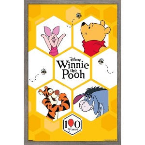 Trends International Disney Winnie the Pooh - 100th Anniversary Group Framed Wall Poster Prints - 1 of 4