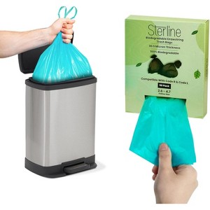 Sterline SimpleHuman Compatible Trash Bags - 50 Pack, 2.6-4 Gallons - Durable, Eco-Friendly Biodegradable - 1 of 4