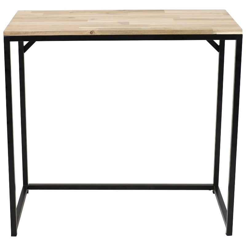 Sunnydaze Indoor Unfinished Acacia Wood Industrial Rustic Style Rectangular End Accent Table - 35" - Natural, 4 of 7
