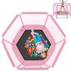 Jump Into Fun 55" Mini Trampoline for Kids with Safety Enclosure Net and Balls U-shaped two-way zipper Recreational Trampoline for Kids - 4 of 4