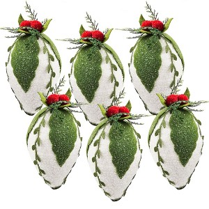 NAYSAYE Party Decoration and Accessories Iced Pinecone Hanging Ornament Set for Holiday Celebration and Christmas, Multicolor, 3.5"*7"*0.2" - 1 of 4
