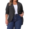 Agnes Orinda Women's Plus Size Texture Lapel Irregular Hem Long Sleeve Soft Knit Causal Open Front Cardigan - 2 of 4