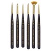Princeton Mini-Detailer Brush Set, Synthetic Bristles, Short Handle Mixed Media Paintbrush, Black, 6 Pieces - 2 of 2