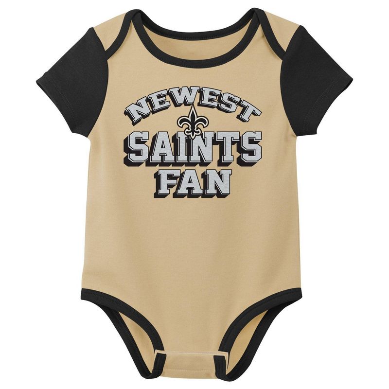 NFL New Orleans Saints Infant Boys&#39; 3pk Bodysuit, 2 of 5