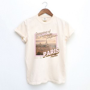 Simply Sage Market Women's Dreaming Of Paris Short Sleeve Garment Dyed Tee - 1 of 3