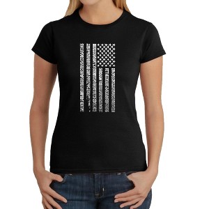 LA Pop Art Women's Word Art T-Shirt - National Anthem Flag - 1 of 4