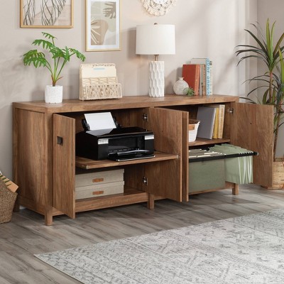 Sindoori Mango Brown Wood Office Credenza with Filing Cabinet