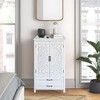 Gulches 27'' White Tall Accent Tower Storage Cabinet - Rustic Wood 2-Door 2-Drawer Buffet Pantry Cabinet for Home Decor & Organization - 4 of 4