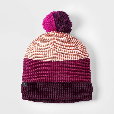 Girls' Colorblock Beanie - All in Motion™ Burgundy