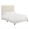 NicBex Modern Queen/King Upholstered Platform Bed Frame with Tufted Headboard,Solid Wood Slats Support,Box Spring Needed,Easy Assembly,Beige - 3 of 4