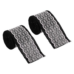 Unique Bargains DIY Wrapping Decoration Soft Burlap Fabric Lace Ribbon 2 Pcs - 1 of 4