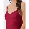 cheibear Women's Satin Pajama Silky Cami Strap Nightgown Sleep Dress - 4 of 4