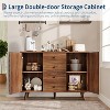 Sideboard Cabinet with 4 Drawers, Buffet Cabinet with Storage,Mid Century Modern Sideboards with 2 Door, Kitchen, Dining, Living Room - 3 of 4