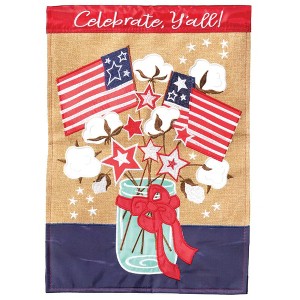 Magnolia Garden Celebrate Y'all Patriotic Jar 13 x 18 Inch Polyester Garden Flag - 1 of 2