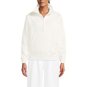 Lands' End Women's Serious Sweats Relaxed Long Sleeve Half Zip Sweatshirt - 1 of 3