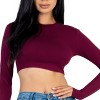 Slickblue Women's Long Sleeve Cropped Top, Crew Neck, Stretch Jersey, Casual Fit, Multiple Color Options, Size S-L - 3 of 4