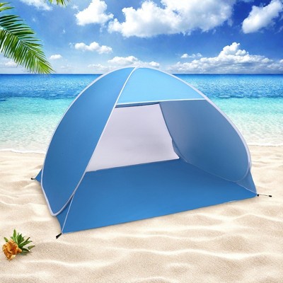 FURNIinspire Camping Tents Beach Tent Sun Shelter, Family Tent For Outdoors, Hiking, Picnic, Beach, Adventure, Blue, 78.74"*59.06"*51.18"