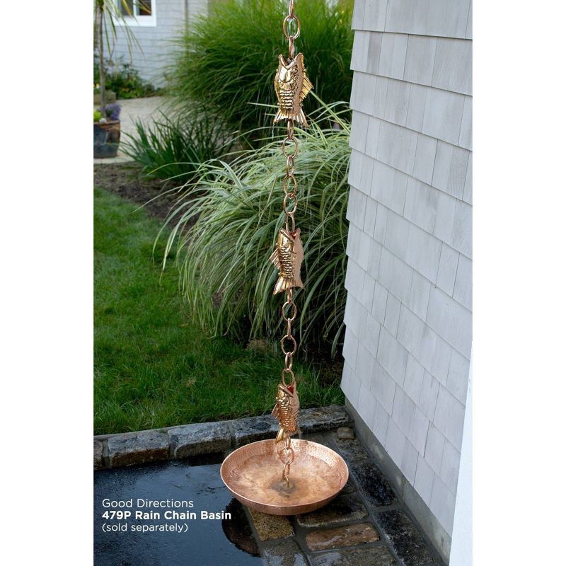 Good Directions 8.5ft Copper Fish Rain Chain, 6 of 9
