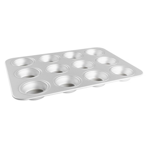 Fat Daddio's MFN-STD Anodized Aluminum Standard Muffin Pan, 11.12 x  15.75, 12 Cup, Silver