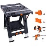 Portable Folding Work Table, 2-in-1 as Sawhorse & Workbench, Large Load Capacity with 2pcs Clamps - 2 of 4