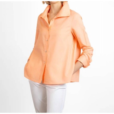 Women's WIDE COLLAR LINEN BLOUSE - BYLYSE